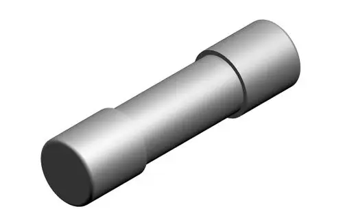 Zylinderförmiges Metallteil in silberner Farbe, das möglicherweise als Sicherung dient. Hersteller: Bosch.
